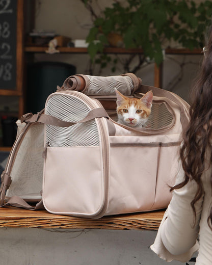 FUKUMARU Expandable Pet Backpack - Pink