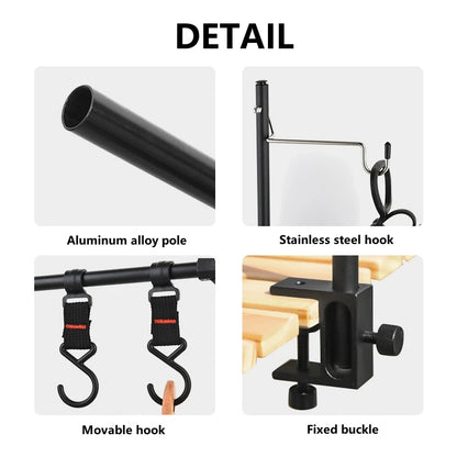 PACOONE Ultralight Aluminum Camping Hanging Rack