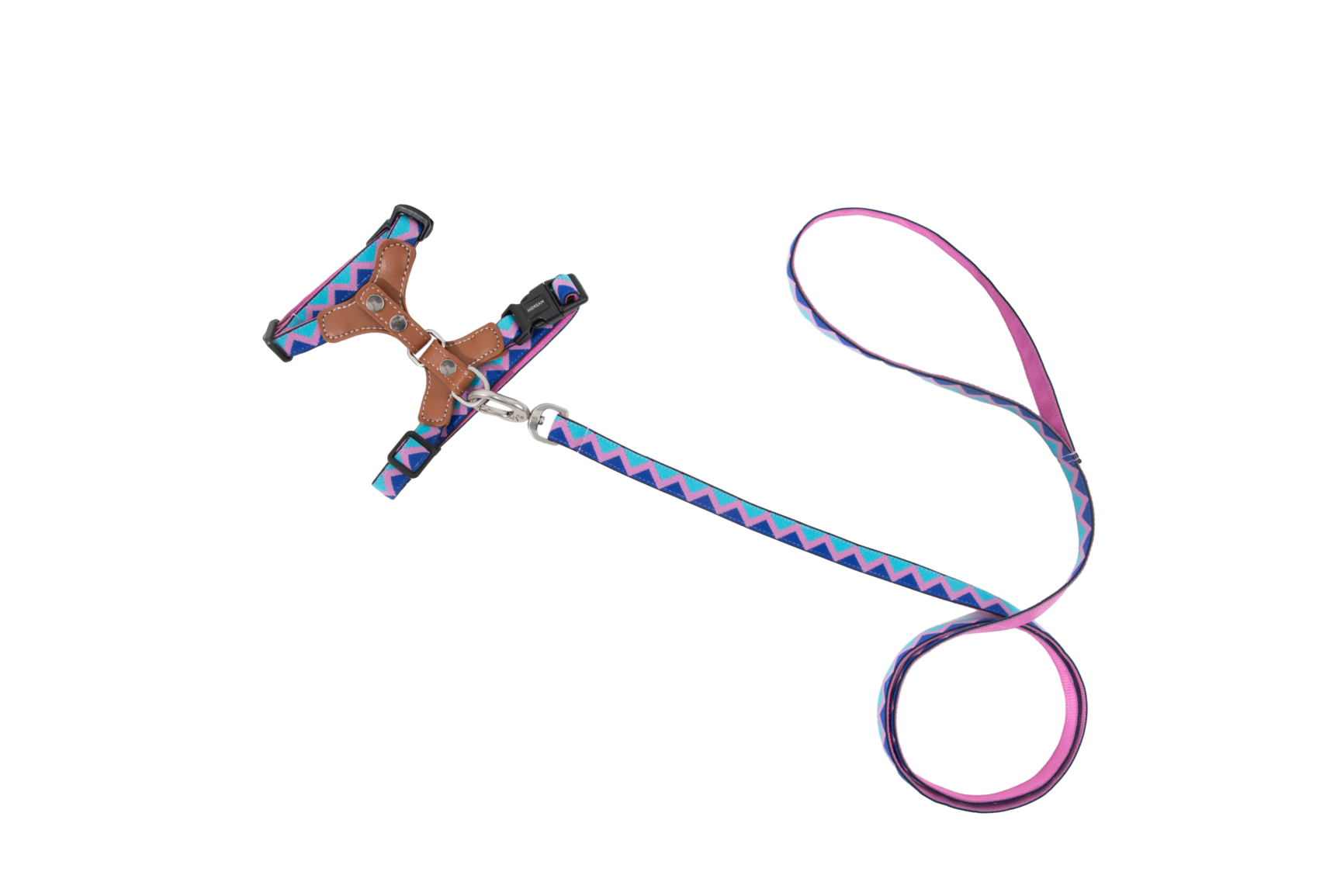 Back Adjustable Leather Cat Harness and Leash Set