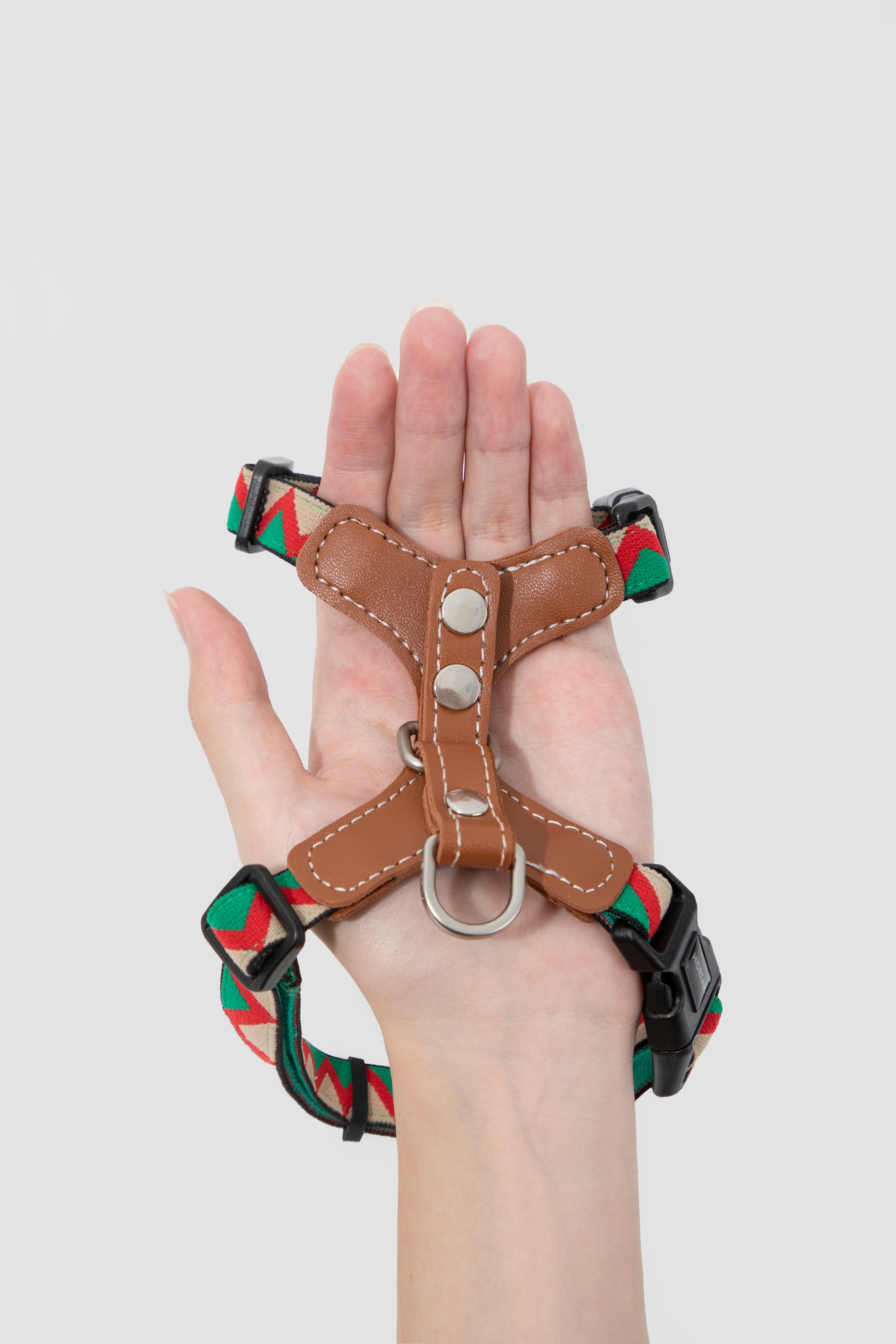 Back Adjustable Leather Cat Harness and Leash Set