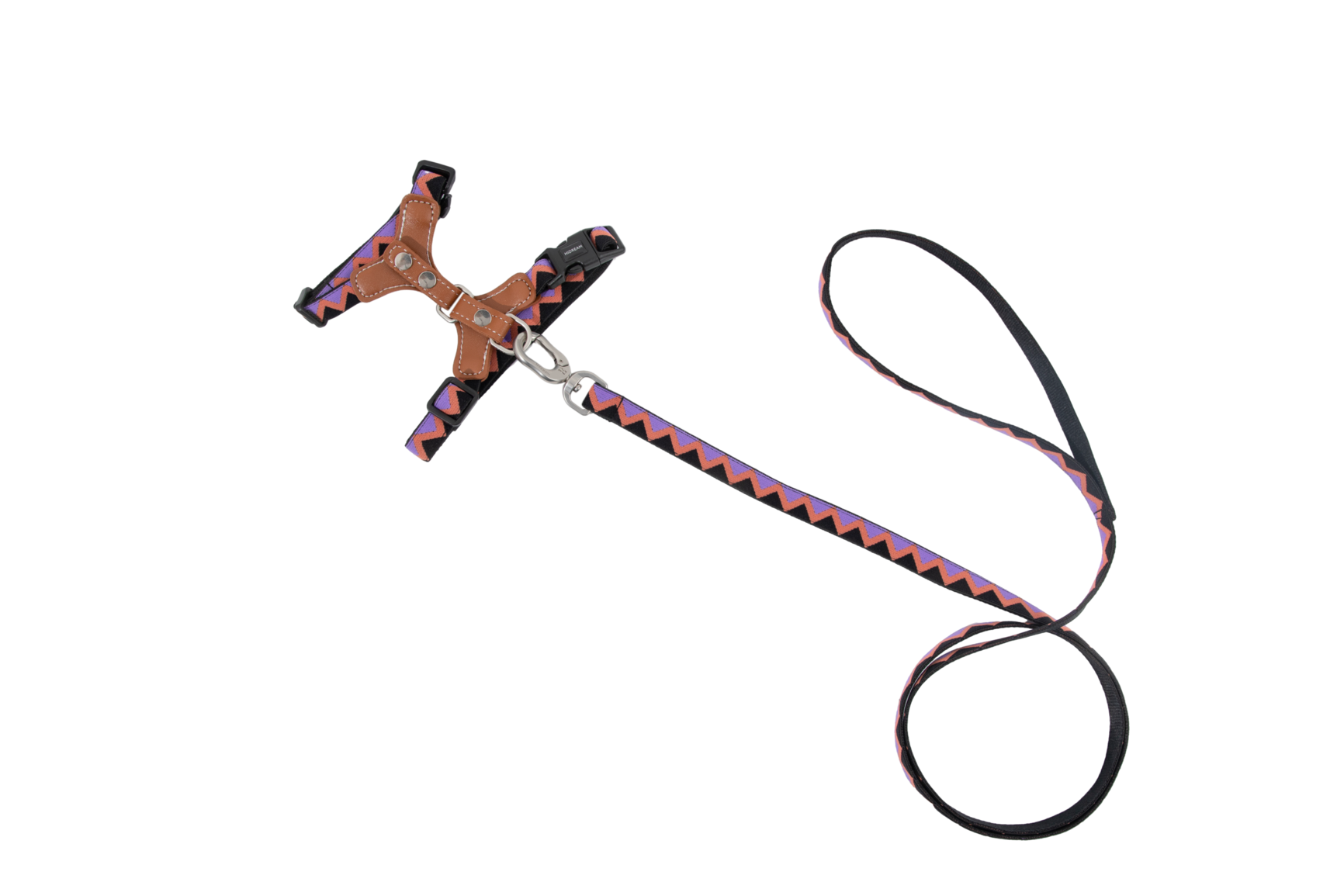 Back Adjustable Leather Cat Harness and Leash Set