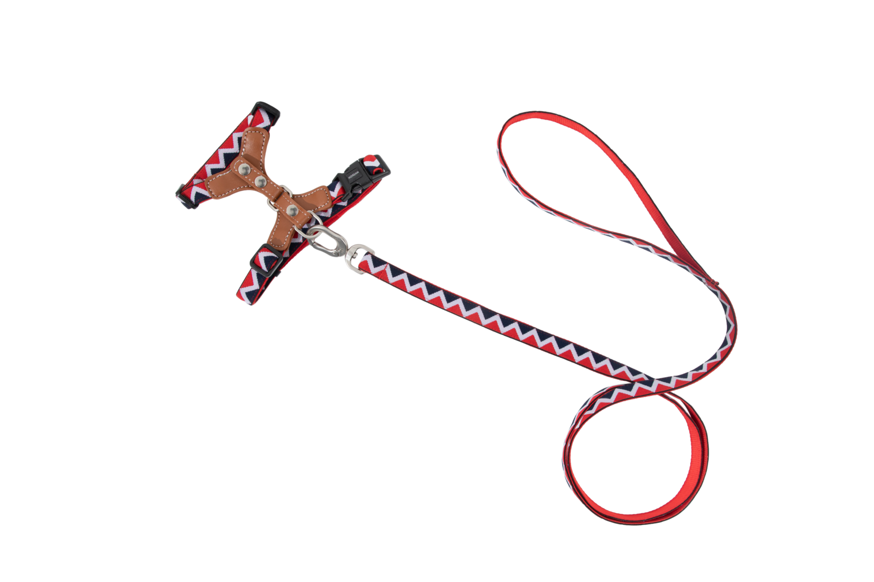 Back Adjustable Leather Cat Harness and Leash Set