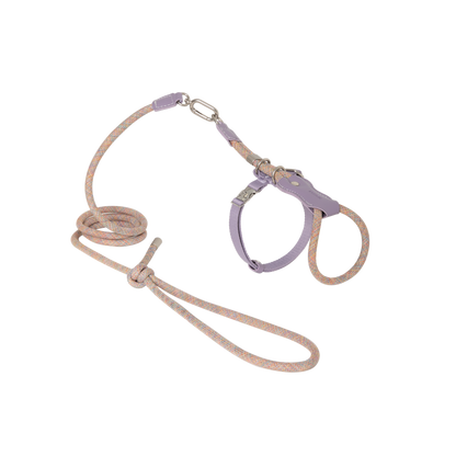 Leather Round Rope Cat Harness Set
