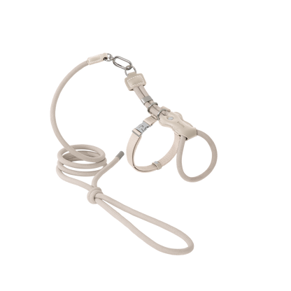 Leather Round Rope Cat Harness Set