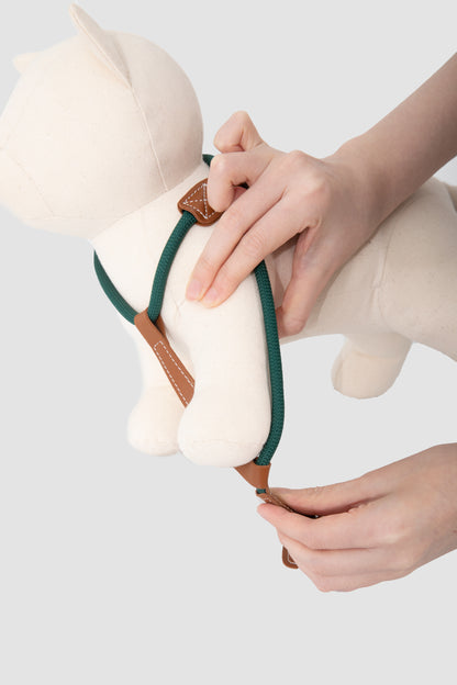 Freedom Leather Rope Cat Harness and Leash Set