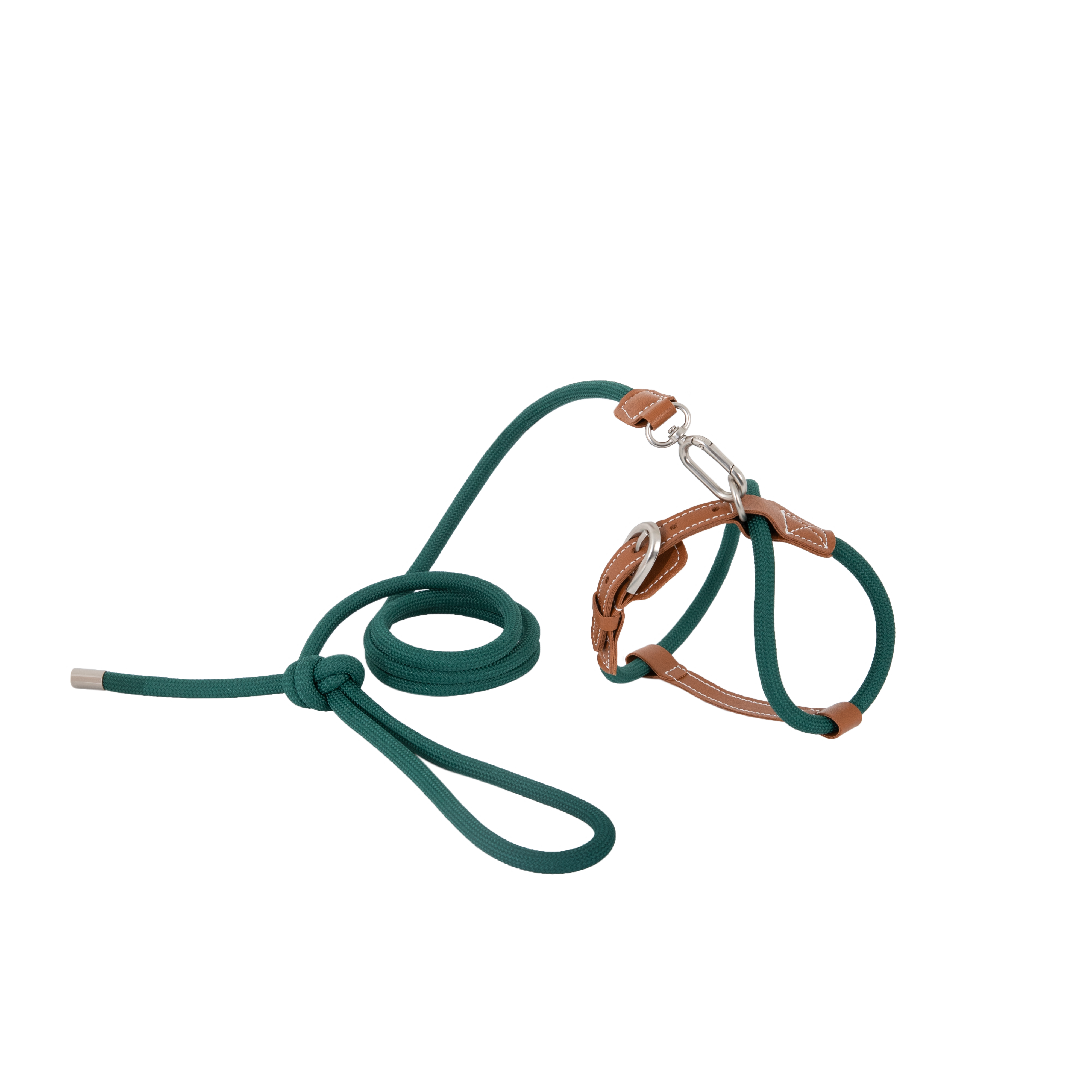 Freedom Leather Rope Cat Harness and Leash Set