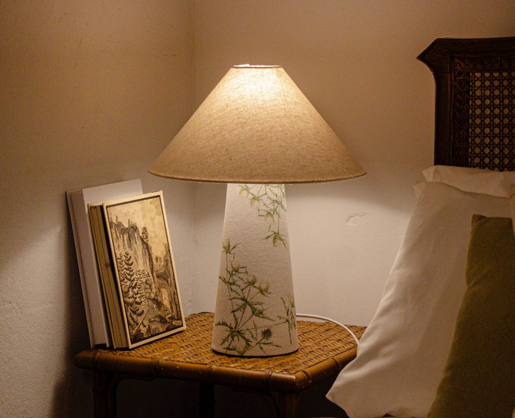 Thistles Green Fabric Lamps