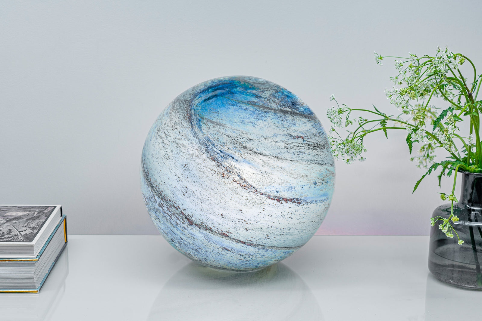 Cloudy Copper Glass Lamp