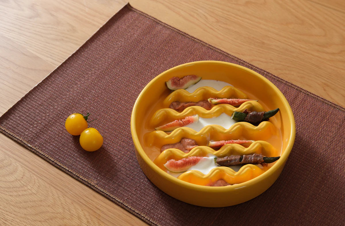 [MACRONI] Slow Feeder Dog Bowls - Yellow