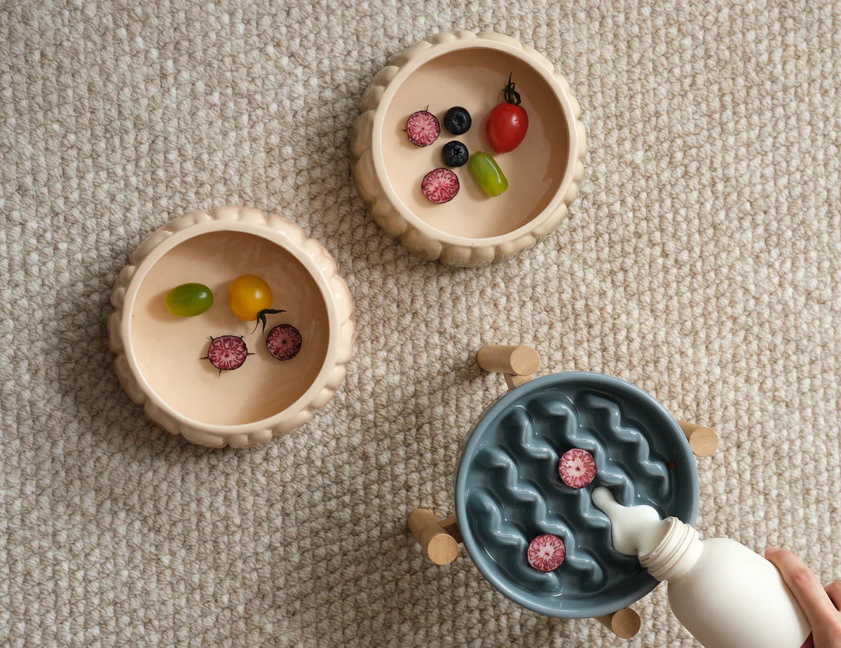 [MACRONI] Slow Feeder Dog Bowls - Yellow