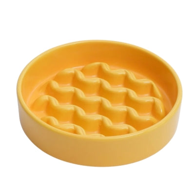 [MACRONI] Slow Feeder Dog Bowls - Yellow