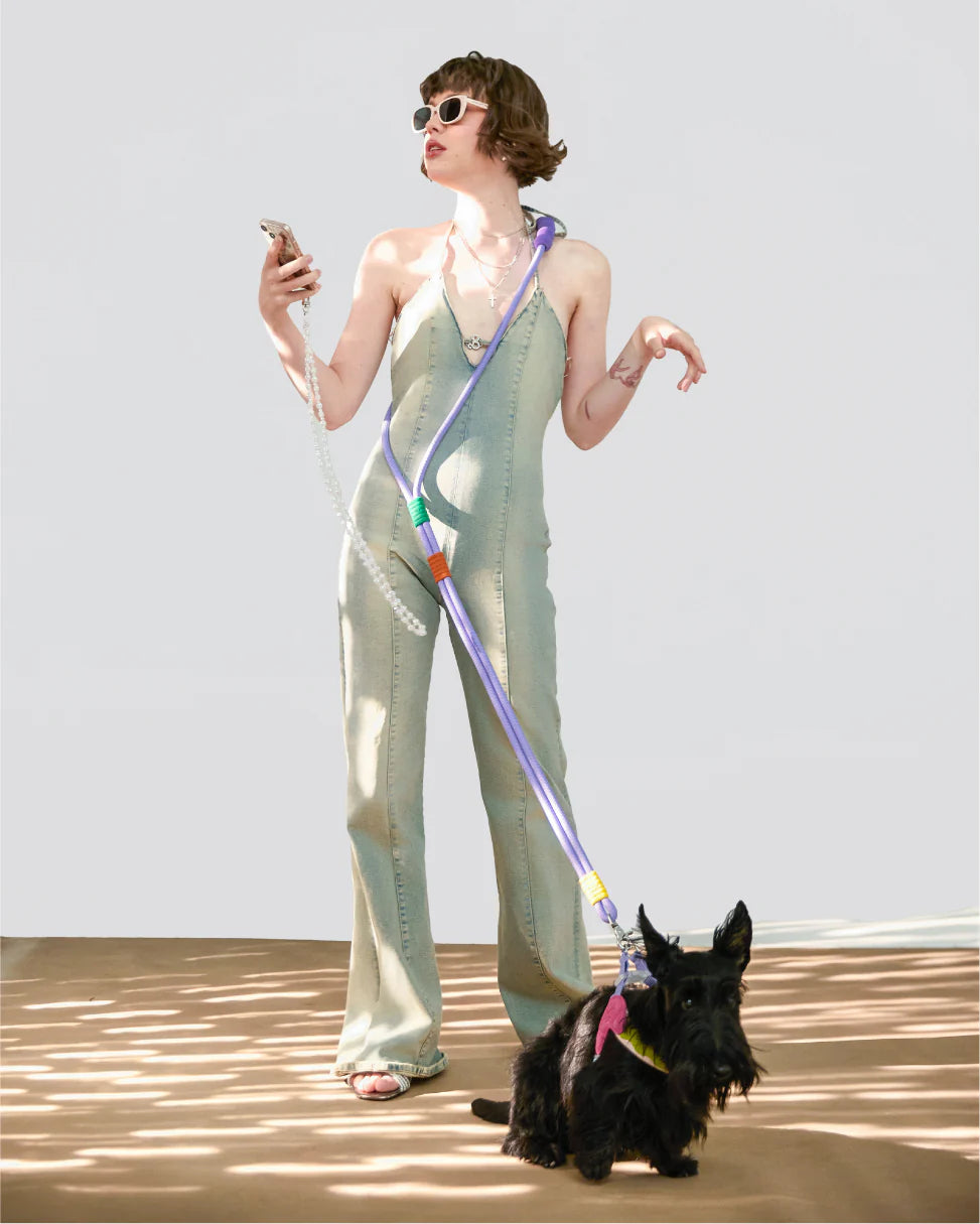 Marshmallow Standard Dog Leash Kit - Grape Purple