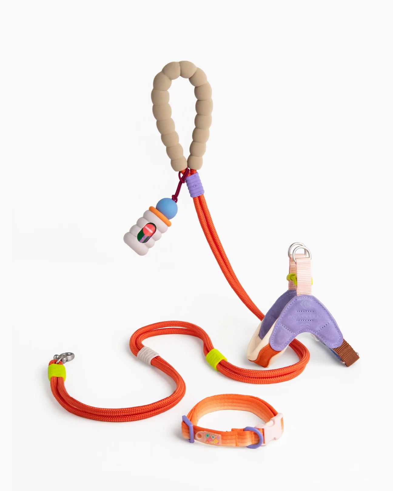 Marshmallow Smart Dog Leash Kit - Sunset Orange