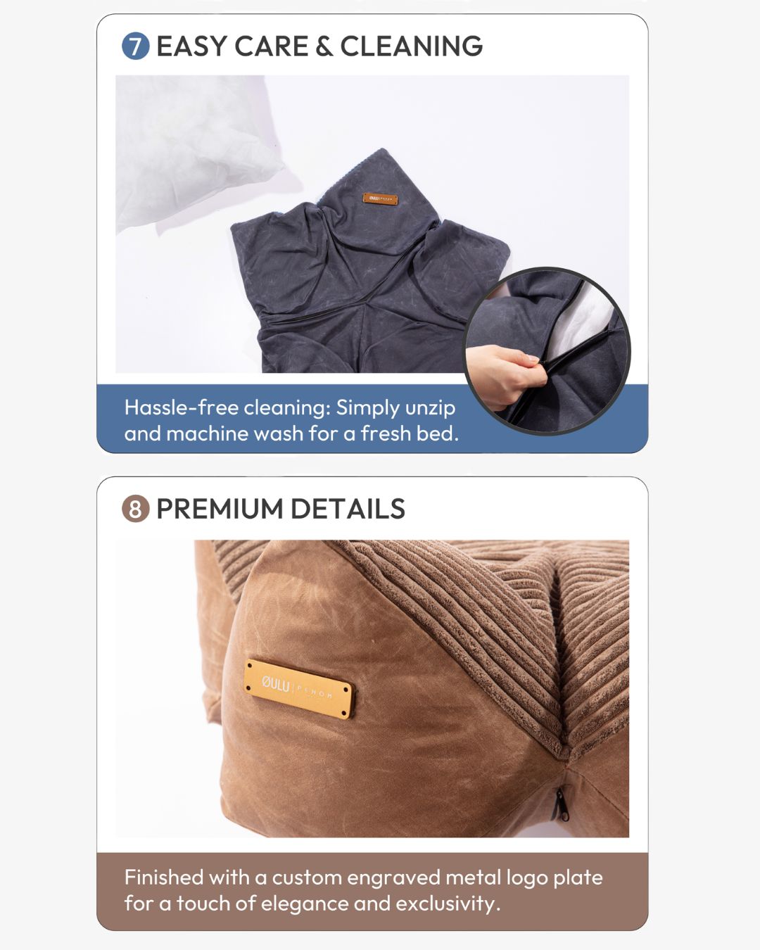 [OULU X Pehom] Cuddle Pet Pillow Bed - Navy Blue