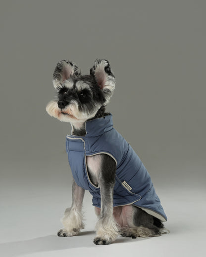 Reversible Dog Vest Jacket - Blue/White