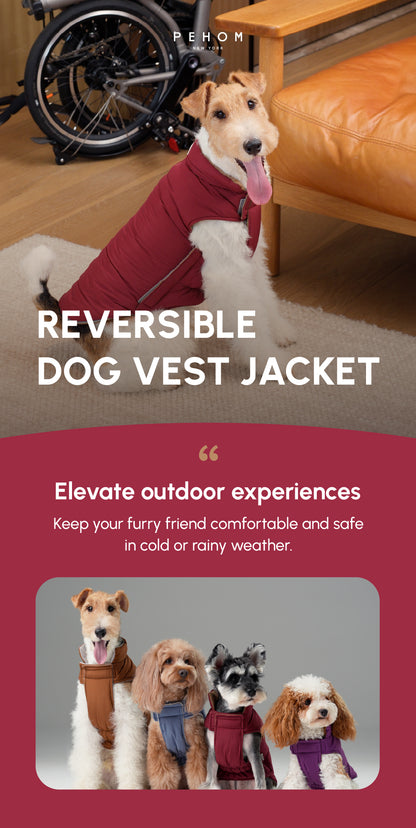 Reversible Dog Vest Jacket - Red/Brown