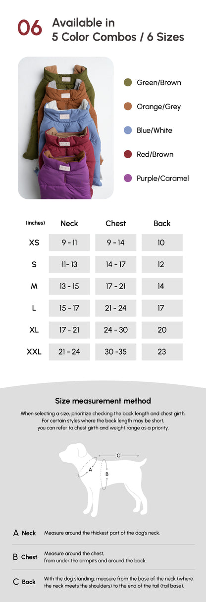 Reversible Dog Vest Jacket - Red/Brown