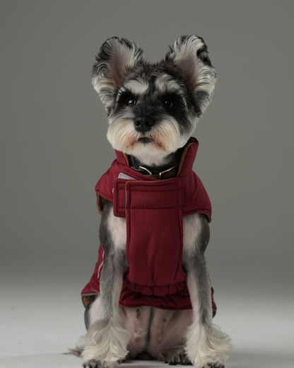 Reversible Dog Vest Jacket - Red/Brown