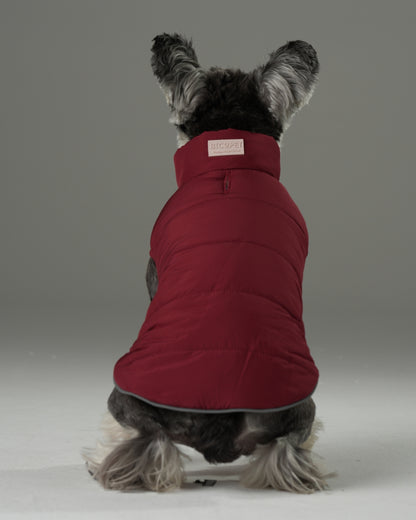 Reversible Dog Vest Jacket - Red/Brown