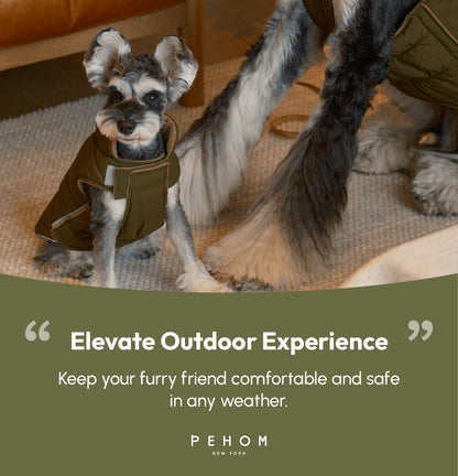 Reversible Dog Vest Jacket - Green/Brown