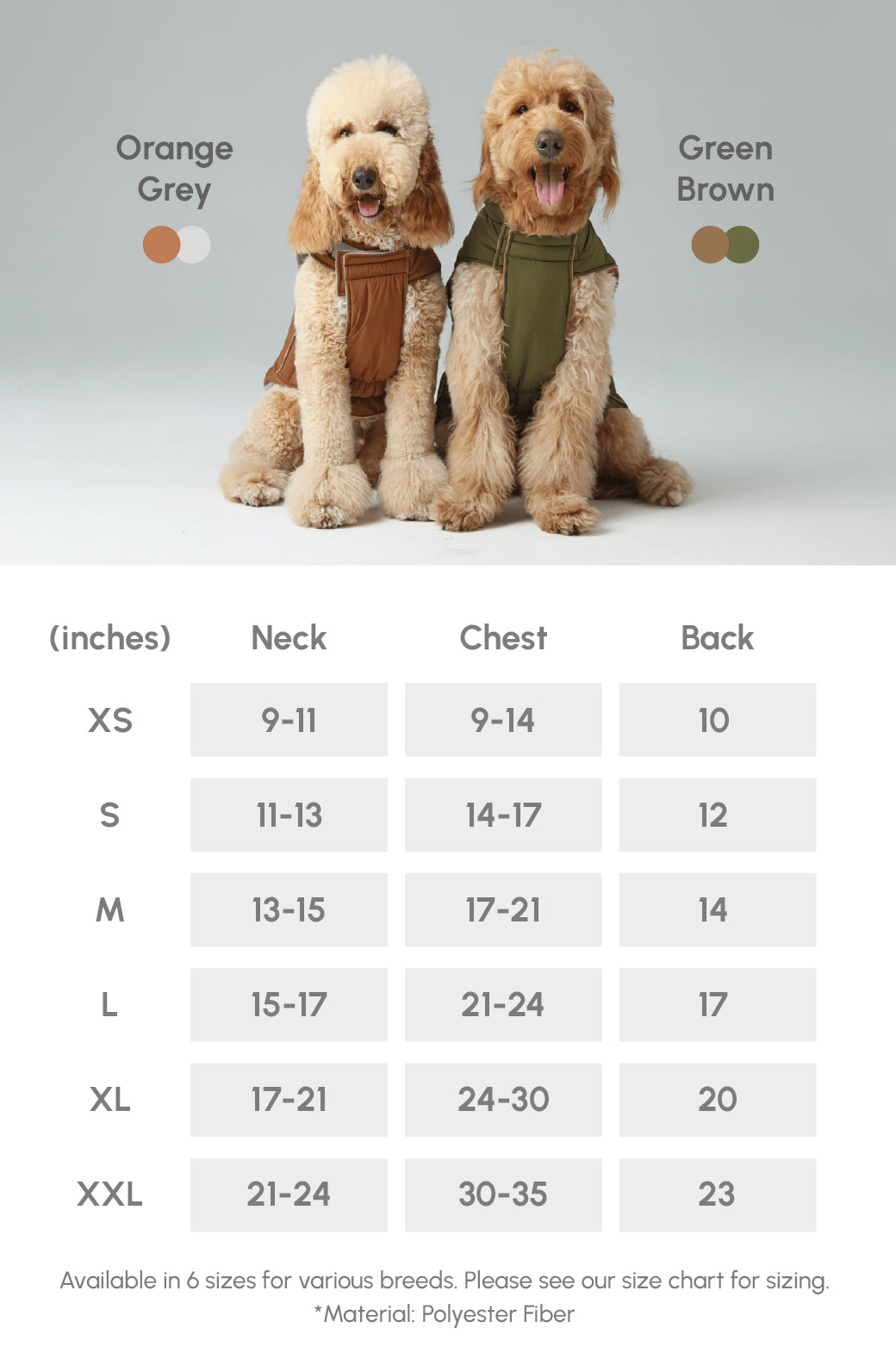 Reversible Dog Vest Jacket - Brown/Grey