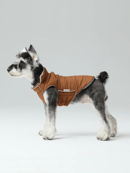 Reversible Dog Vest Jacket - Brown/Grey