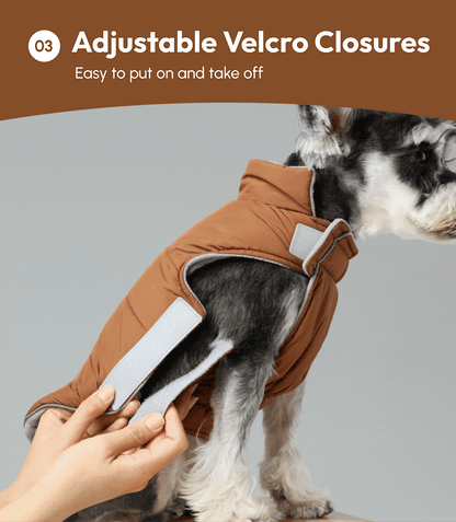 Reversible Dog Vest Jacket - Brown/Grey
