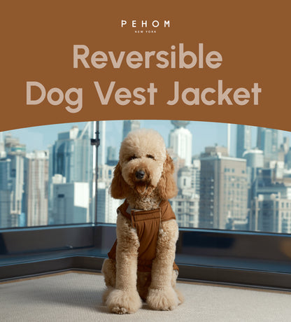 Reversible Dog Vest Jacket - Brown/Grey