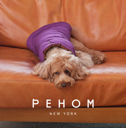 Reversible Dog Vest Jacket - Purple/Caramel