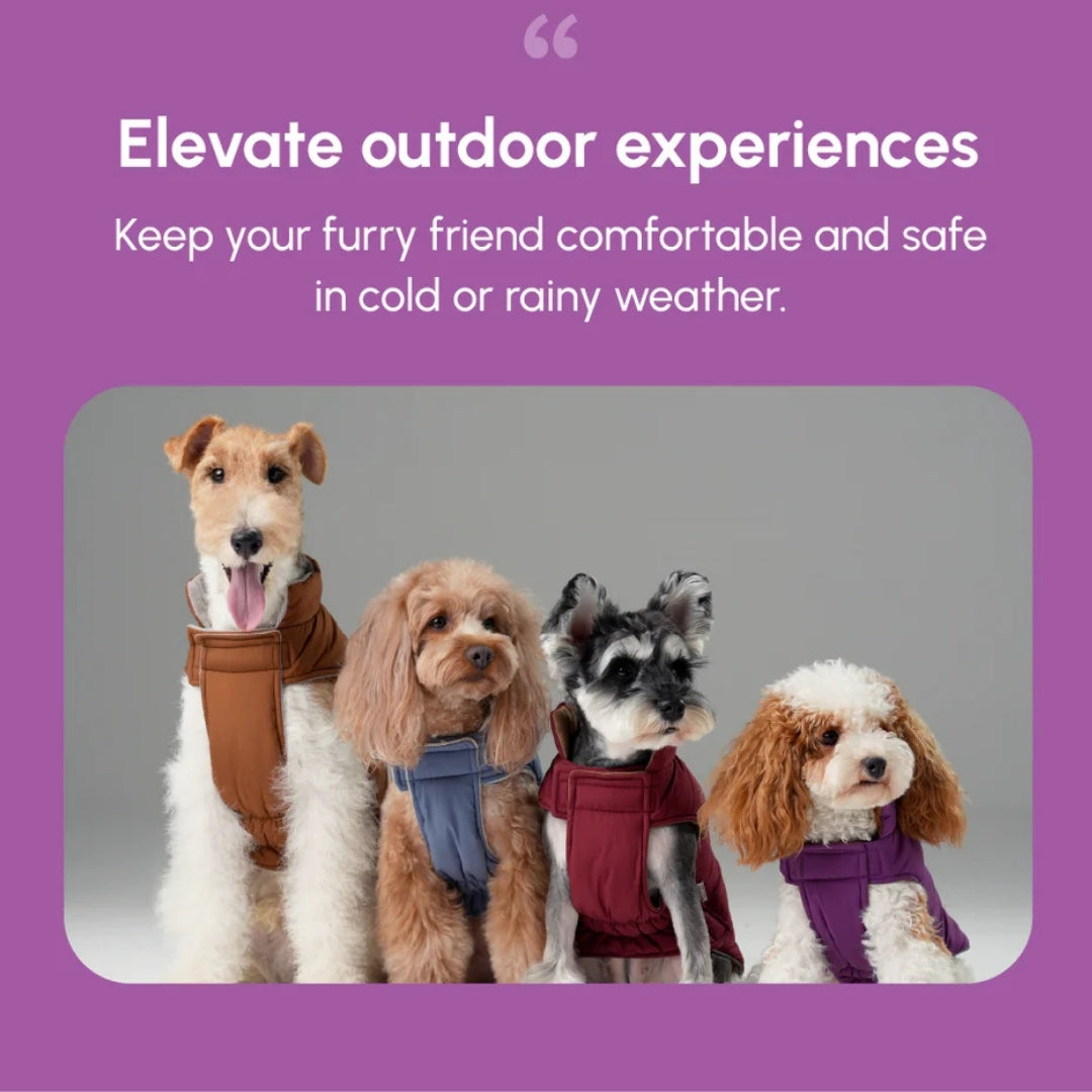 Reversible Dog Vest Jacket - Purple/Caramel