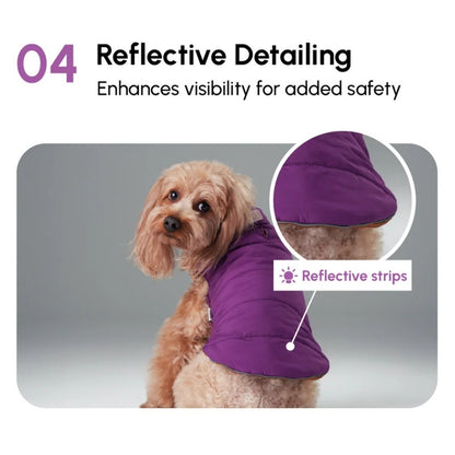 Reversible Dog Vest Jacket - Purple/Caramel