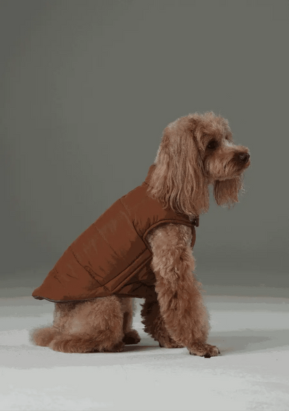 Reversible Dog Vest Jacket - Purple/Caramel