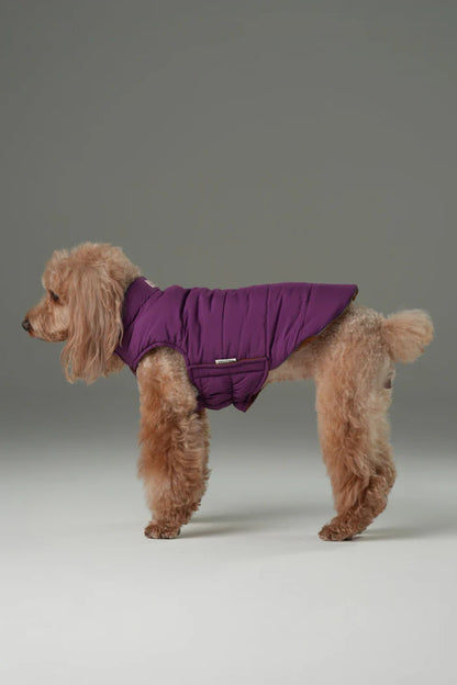 Reversible Dog Vest Jacket - Purple/Caramel