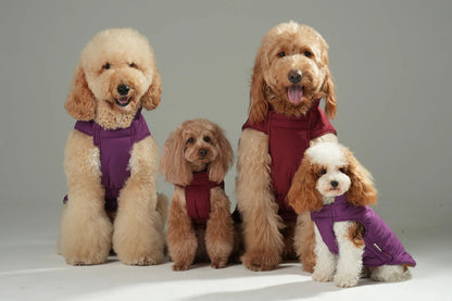 Reversible Dog Vest Jacket - Purple/Caramel