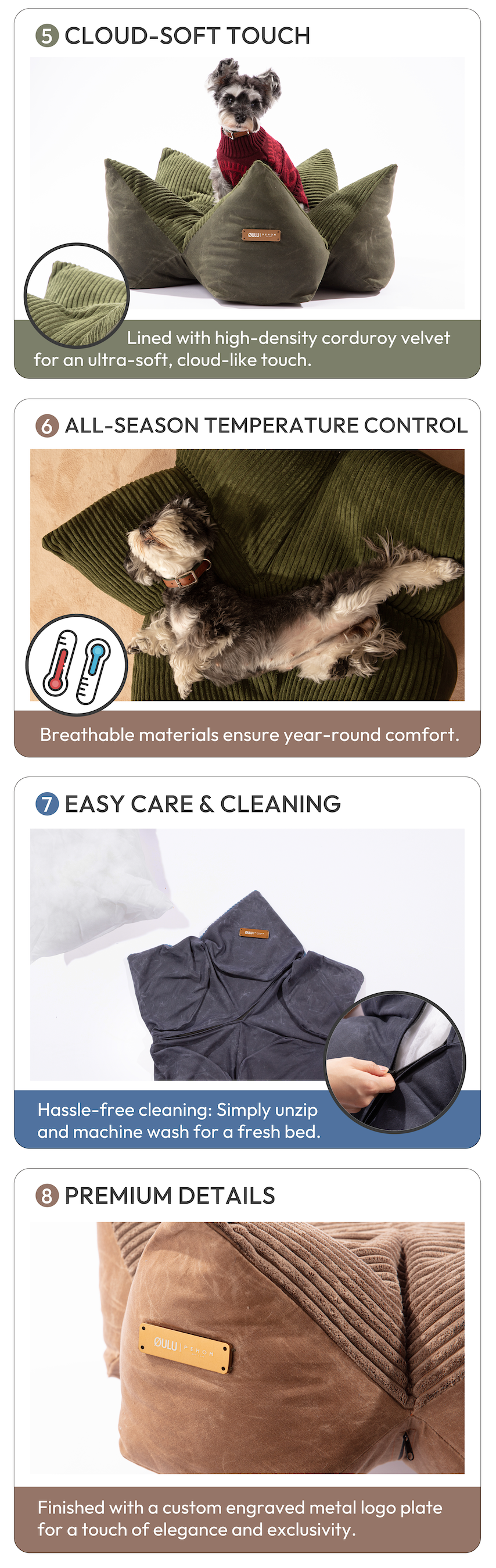 [OULU X Pehom] Cuddle Pet Pillow Bed - Canyon Brown