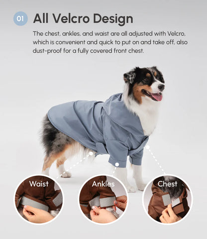 Tribeca Adjustable Velcro Raincoat - Light Blue