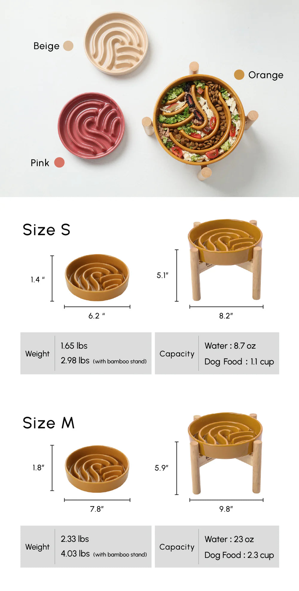 [WAVE] Slow Feeder Dog Bowls - Orange