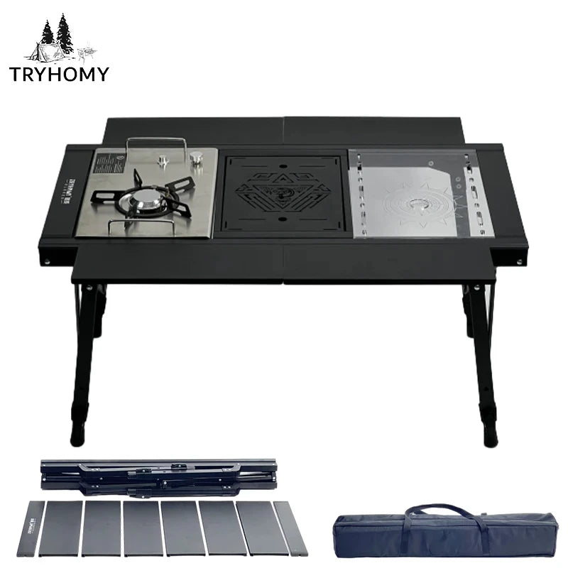 Tryhomy IGT 3 Unit Multi-Functional Aluminium Alloy Camping Table